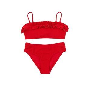 GB Girls Red Ruffle Bikini Size 12